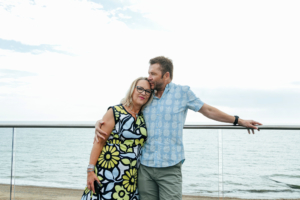 Sarah & Gareth together by the sea