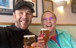 Sarah & Gareth in a real ale pub with real ale